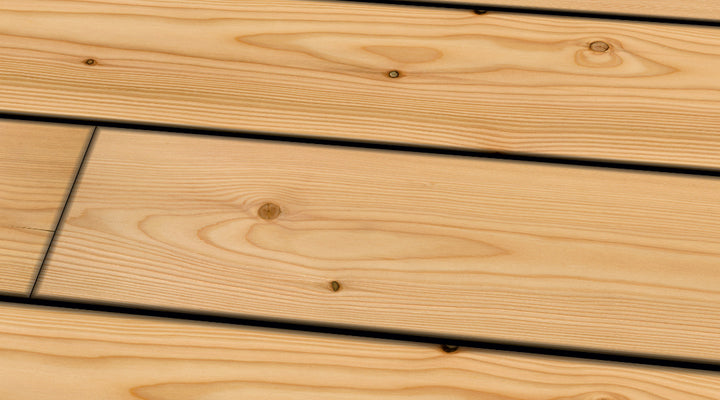 Douglas taxifolié I/III re-trié KD
 lisse
 Planche de terrasse 26 x 145 mm longueurs fixes