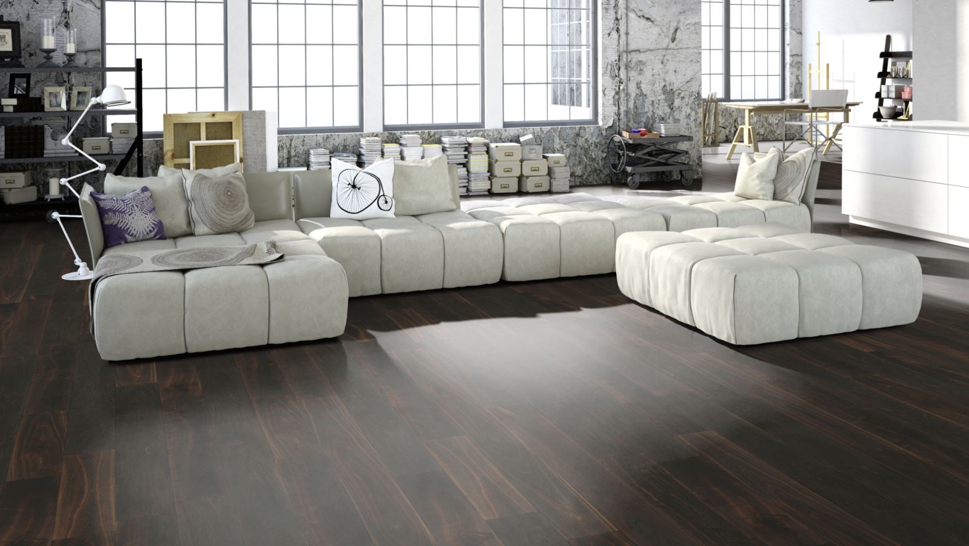 Räuchereiche Natur/Markant  gebürstet & farblos geölt  Massivholzdiele 15x130mm