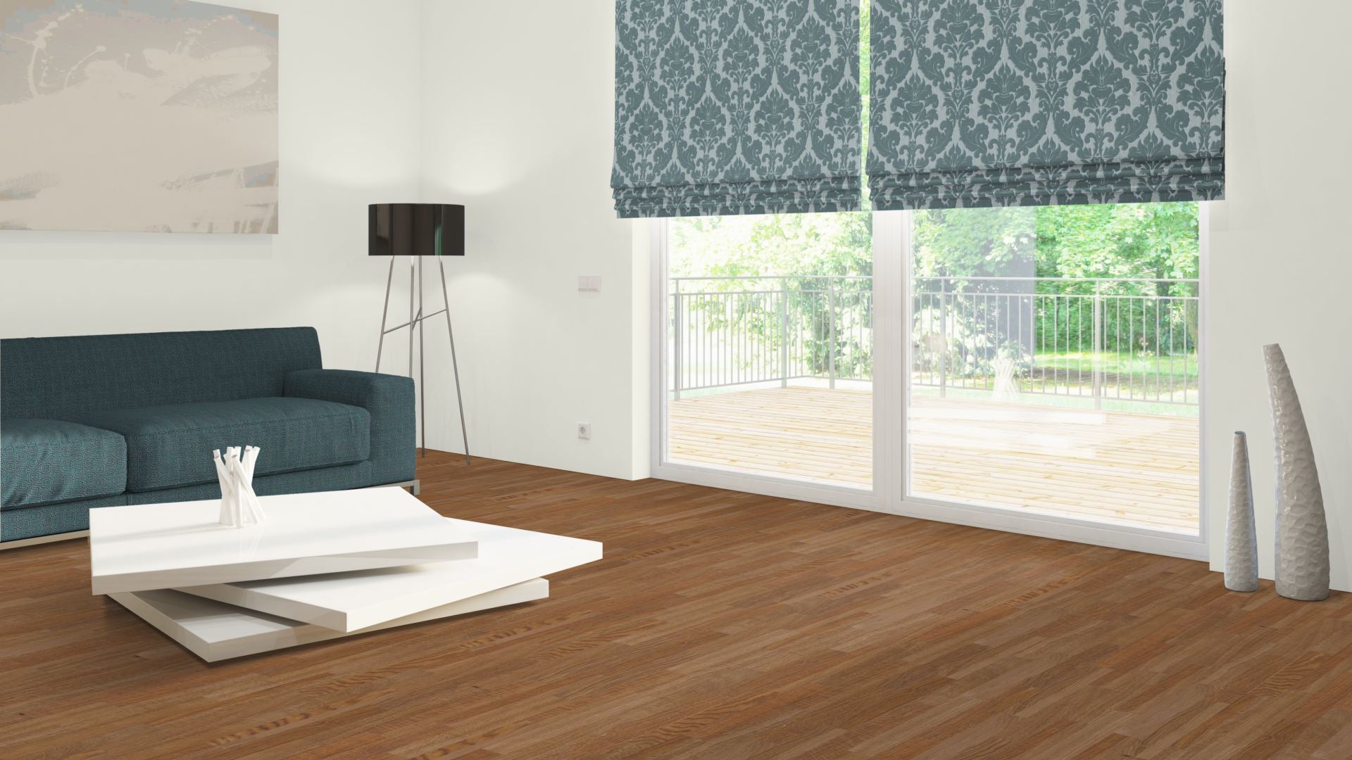 Parquet à lames de chêne
 Naturel 22 mm
 brut