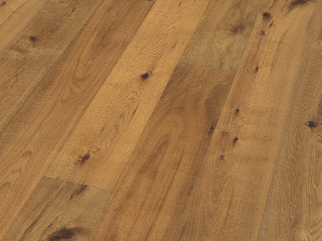 3-Schicht Antikdiele Click Eiche Bellevue handgehobelt & angeräuchert & geölt 15×190×190 mm