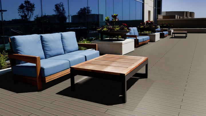 WPC 22 x 143mm SOLID
 light brown grooved
 Terrace board (solid) fixed lengths