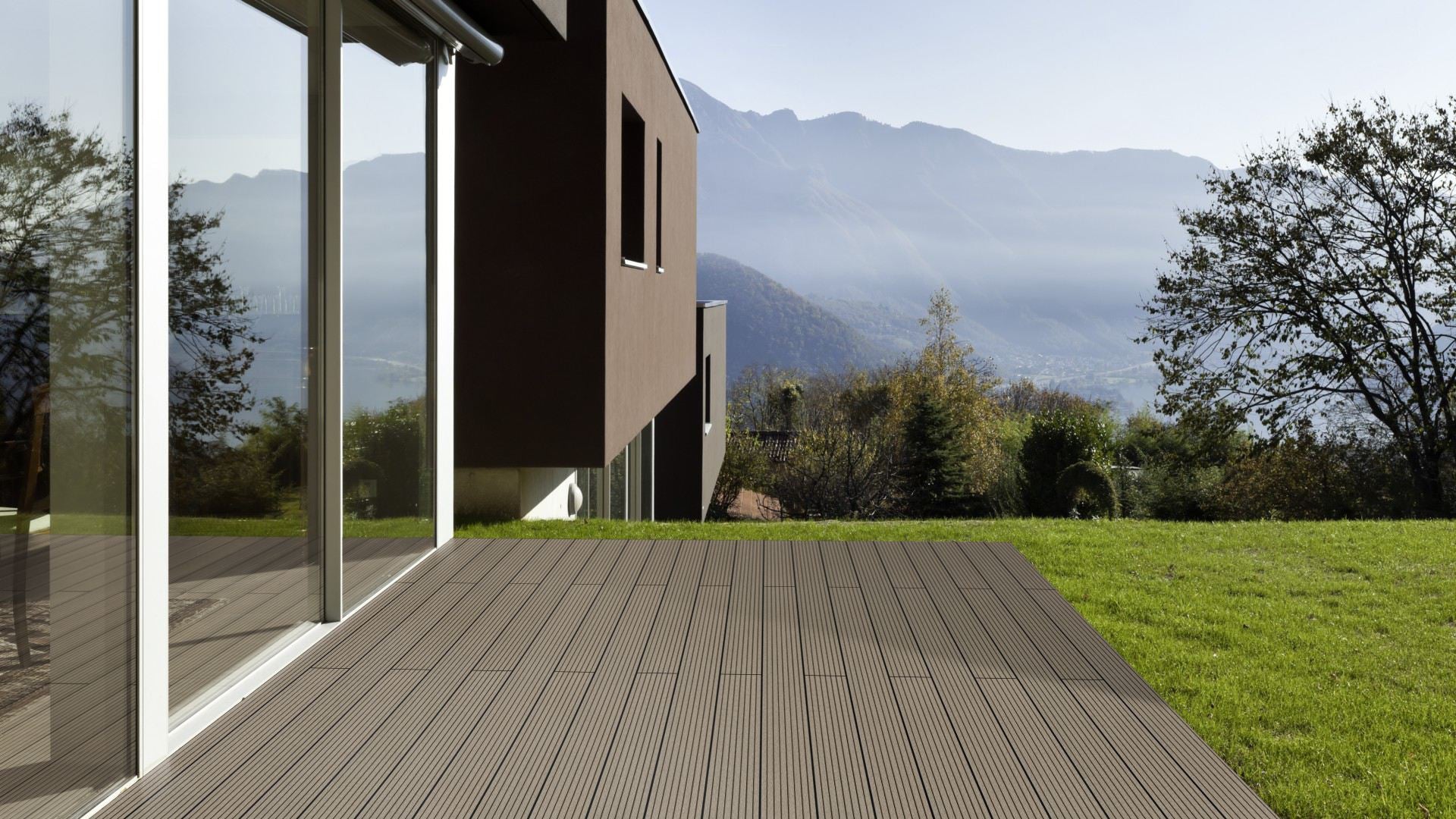 WPC 22 x 143mm SOLID
 light brown grooved
 Terrace board (solid) fixed lengths