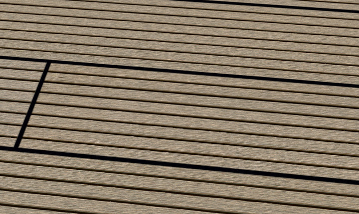 WPC 22 x 143mm SOLID
 light brown grooved
 Terrace board (solid) fixed lengths