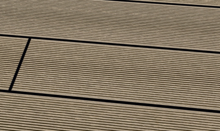 WPC 22 x 143mm SOLID
 light brown grooved
 Terrace board (solid) fixed lengths