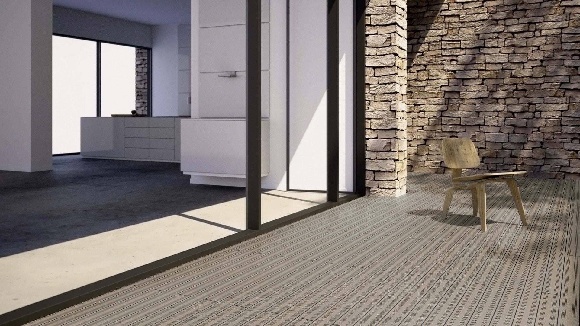 WPC 22 × 143 mm SOLID kieselgrau französisch Terrassendiele (massiv) Fixlängen
