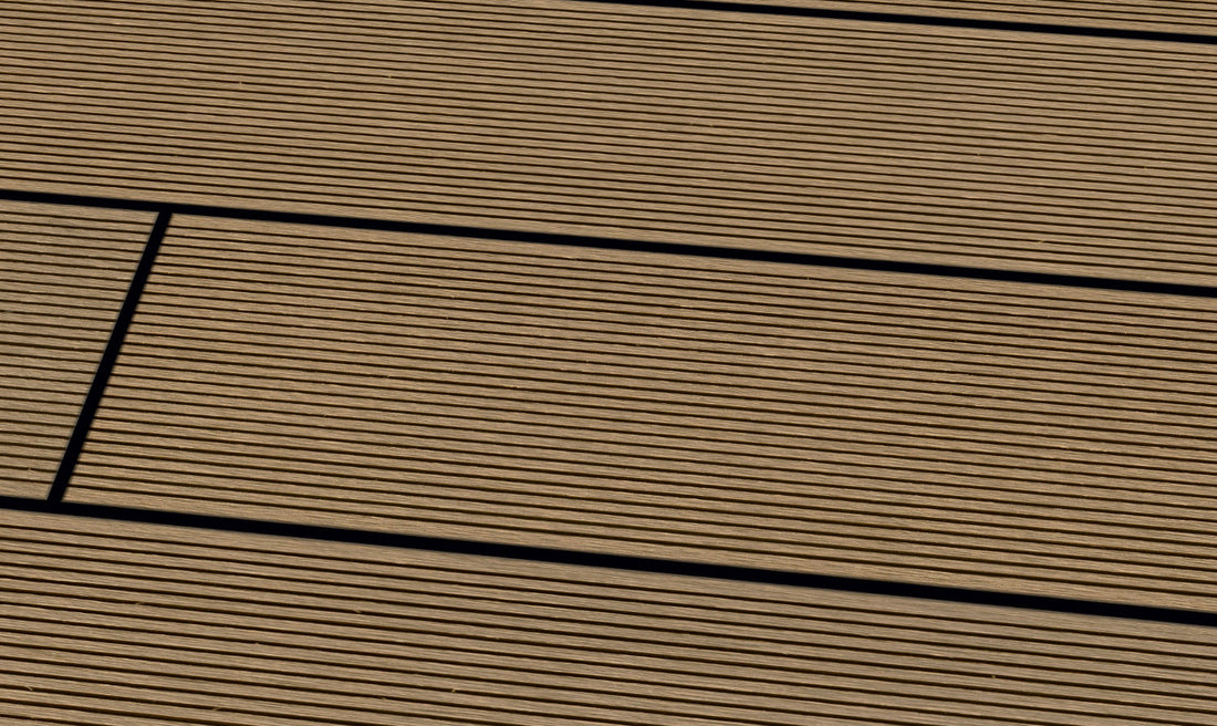 WPC 22 × 143 mm SOLID mandelbraun gerillt Terrassendiele (massiv) Fixlängen