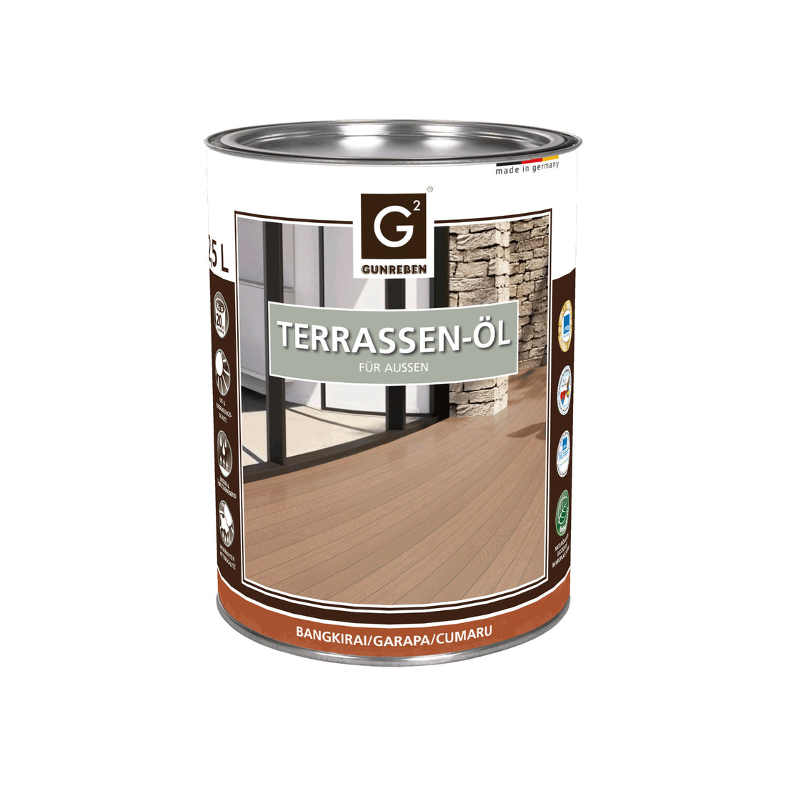 Gunreben Terrassen-Öl
 Bangkirai/Cumaru/Garapa
 2,5 Liter Dose