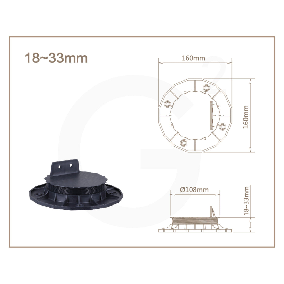 Rangement de terrasse PROFI
 réglable 18-33 mm
