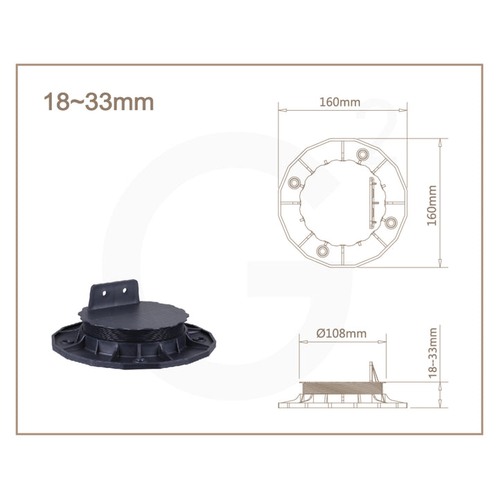 Rangement de terrasse PROFI
 réglable 18-33 mm