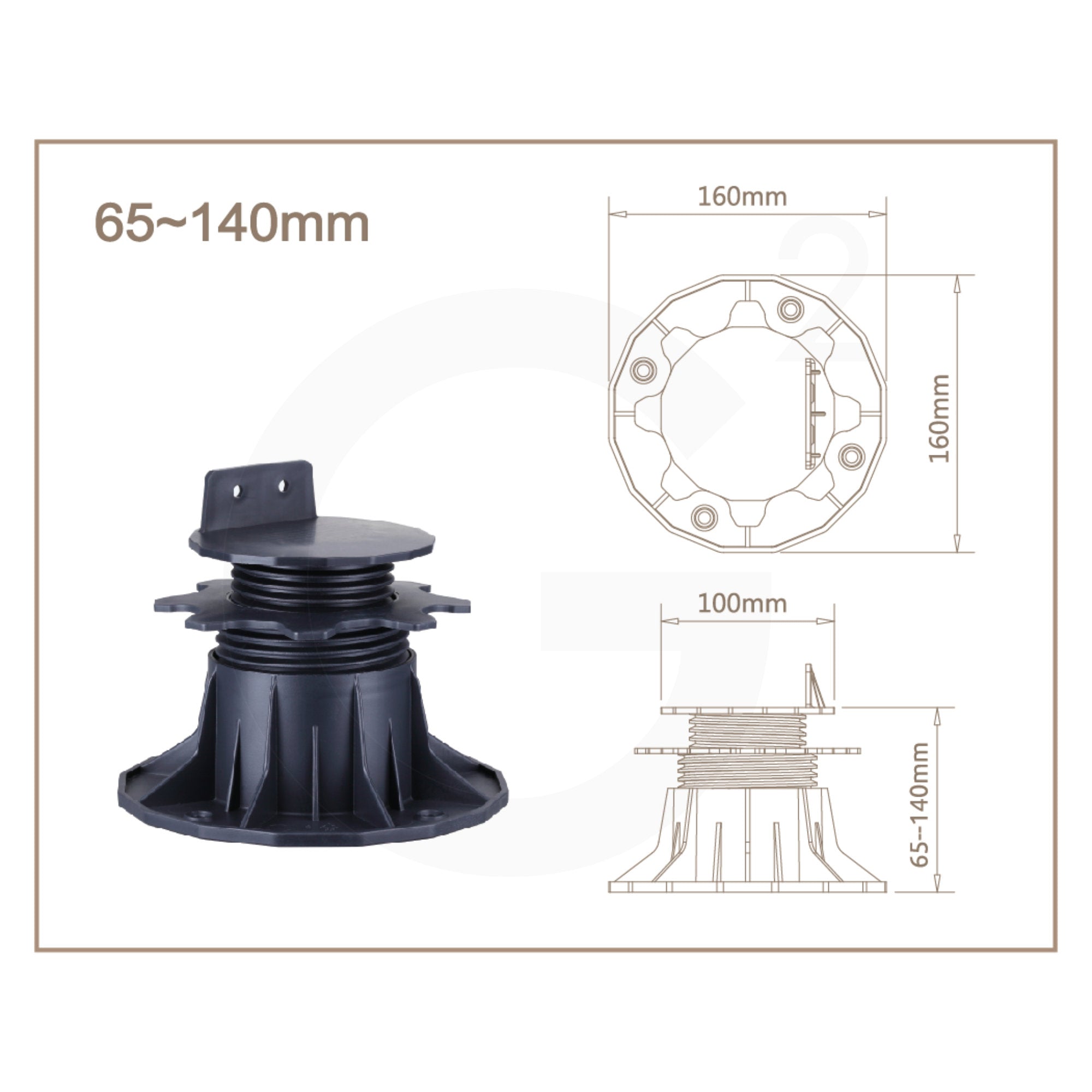 Terrassenlager PROFI verstellbar 65-140mm