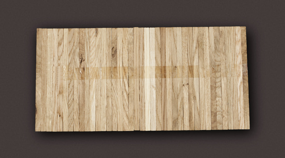 Hochkantlamelle Eiche Industrie 23 × 8 × 161 mm roh – Sonderposten – Produktfoto