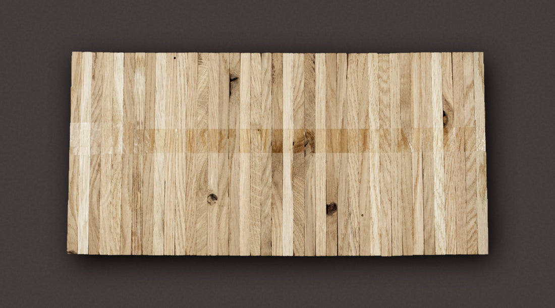 Hochkantlamelle Eiche Industrie 23 × 8 × 161 mm roh – Sonderposten – Produktfoto - 2