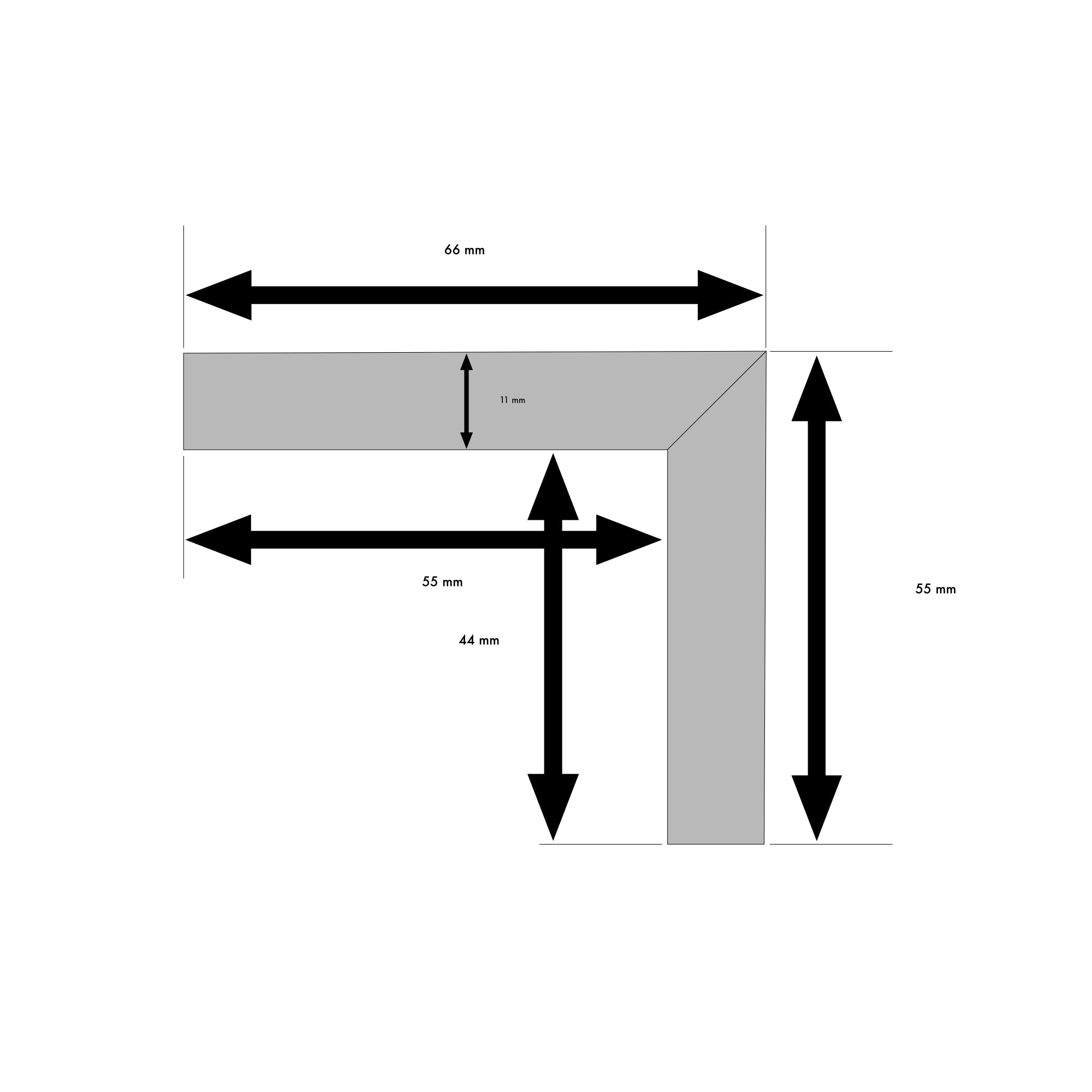 Treppenkantenprofil Eiche massiv | roh | 66x55x1000mm