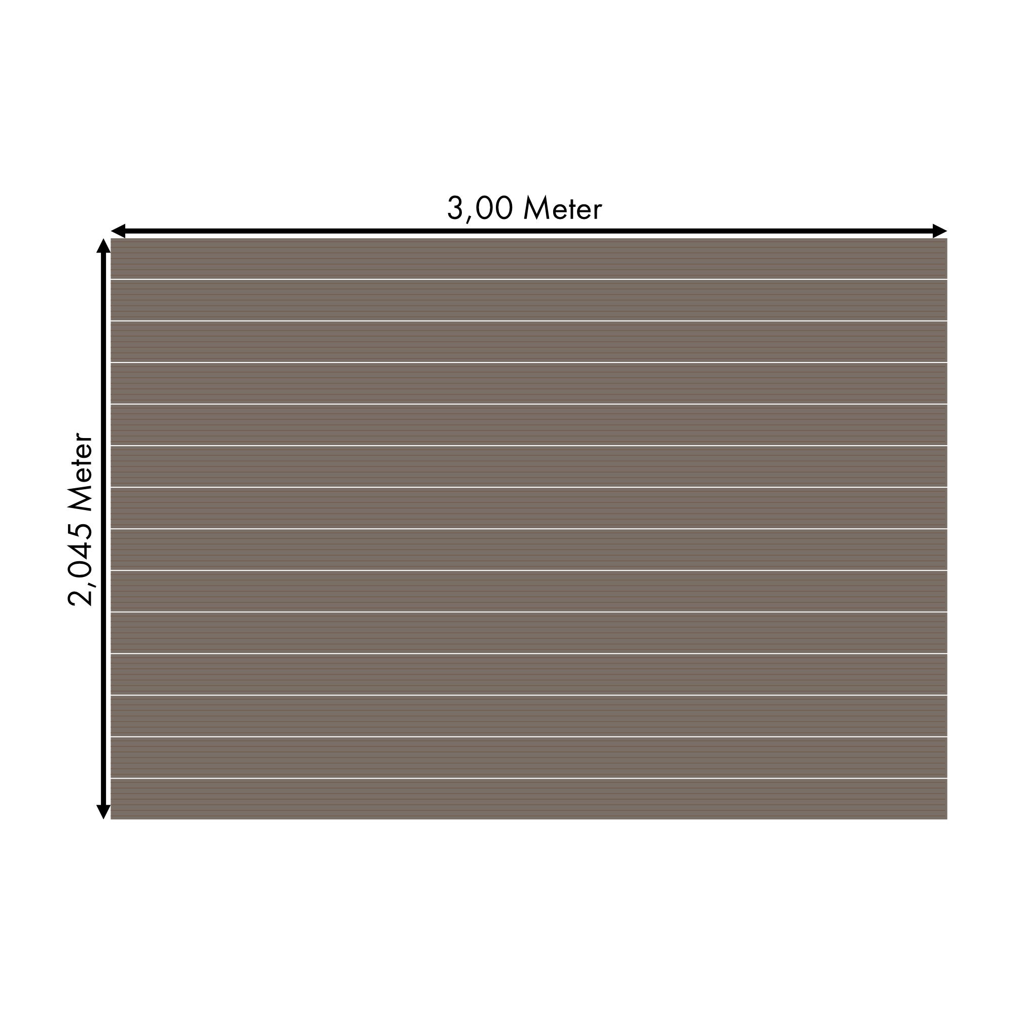 WPC HOLO 4 Hellgrau Genutet Terrassendielen-Set 3m Länge (6m²)