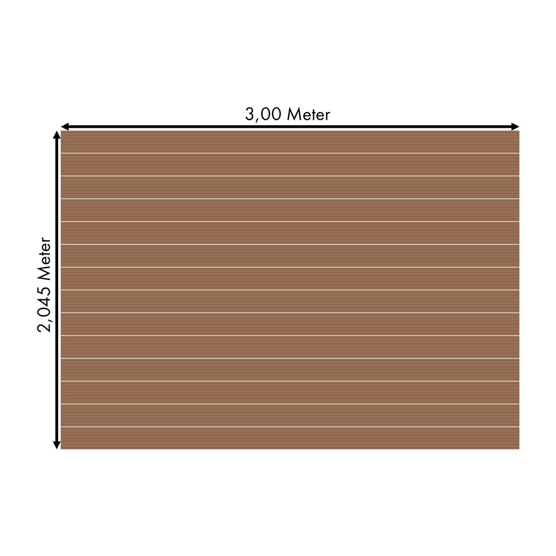 WPC HOLO 4 Hellbraun Gerillt Terrassendielen-Set 3m Länge (6m²)