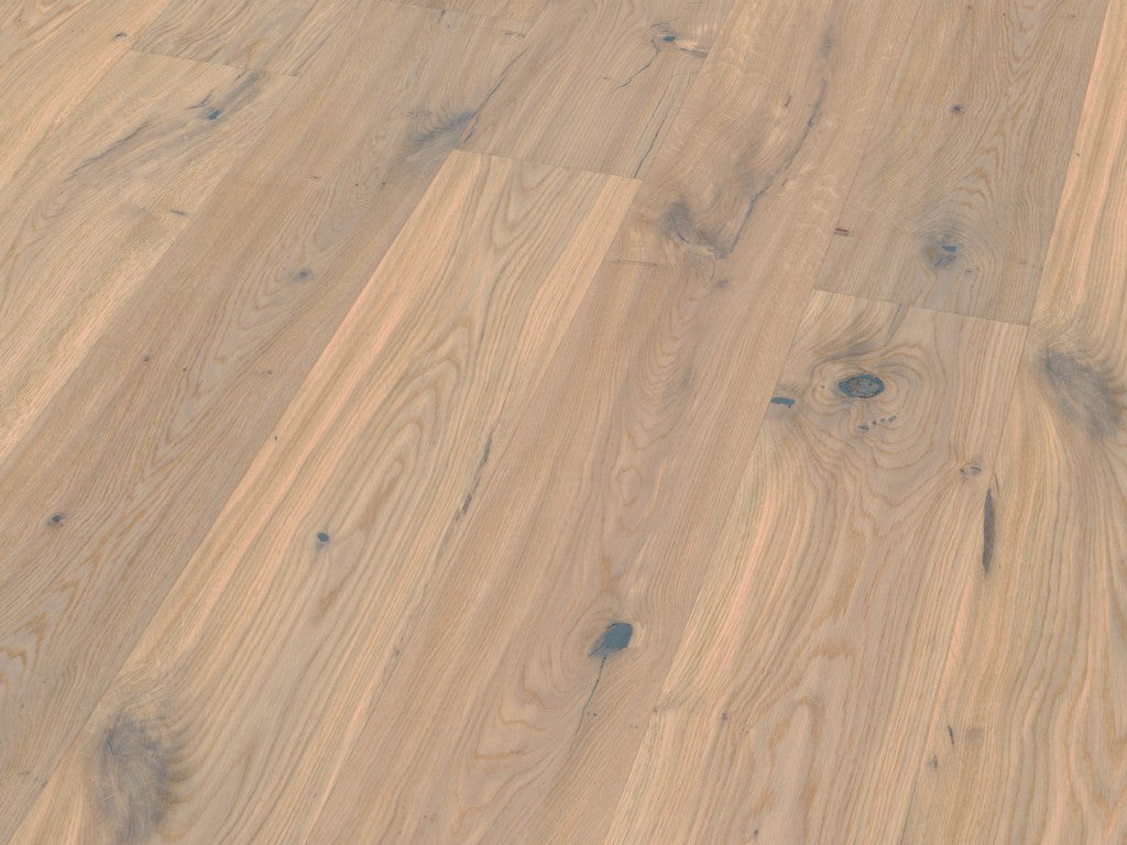 3-Schicht Meisterdiele Click Eiche Akropolis handgehobelt & weiß geölt 14×190×1900 mm
