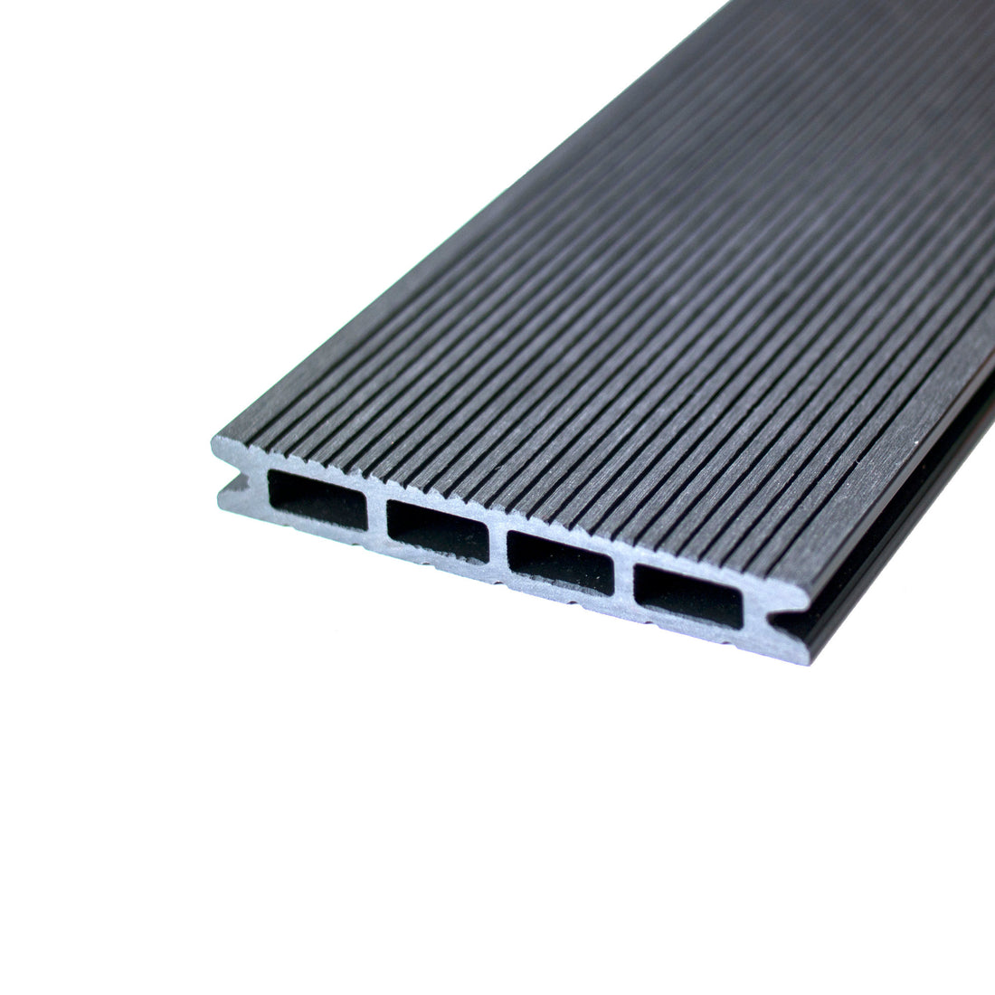 WPC Holo 4 hellgrau gerillt Detailaufnahme