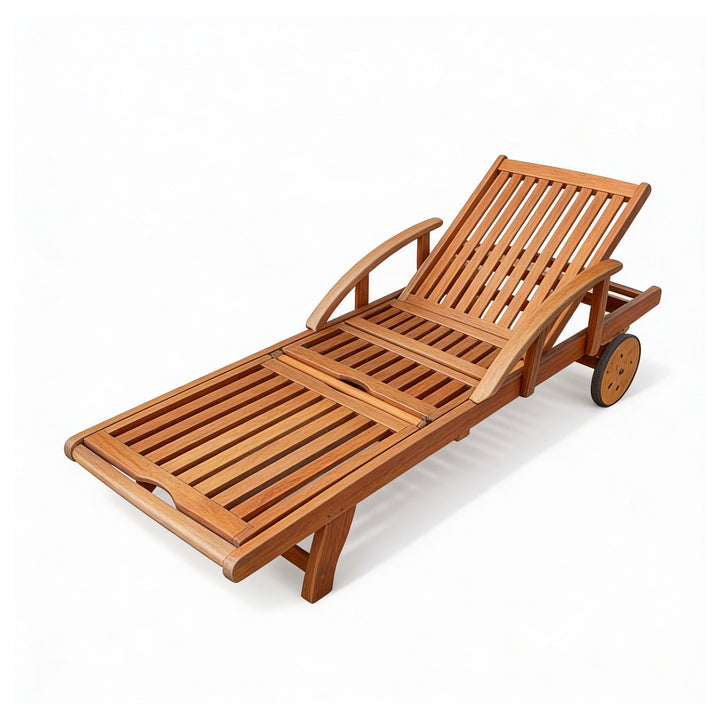 Pittsburg Sunlounger Yellow Balau incl. Ausziehablage  – Restposten
