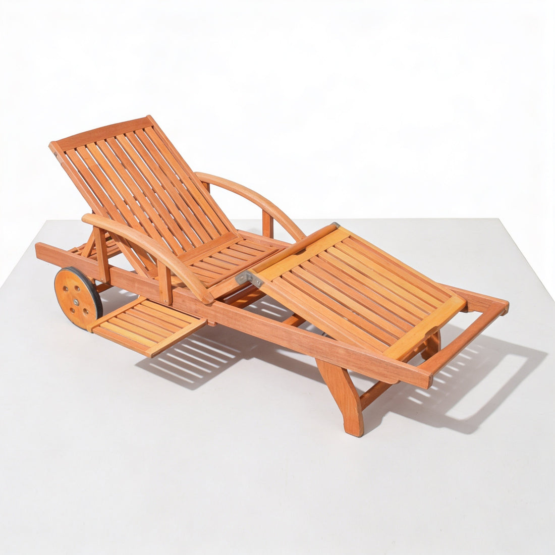 Pittsburg Sunlounger Yellow Balau incl. Ausziehablage  – Restposten