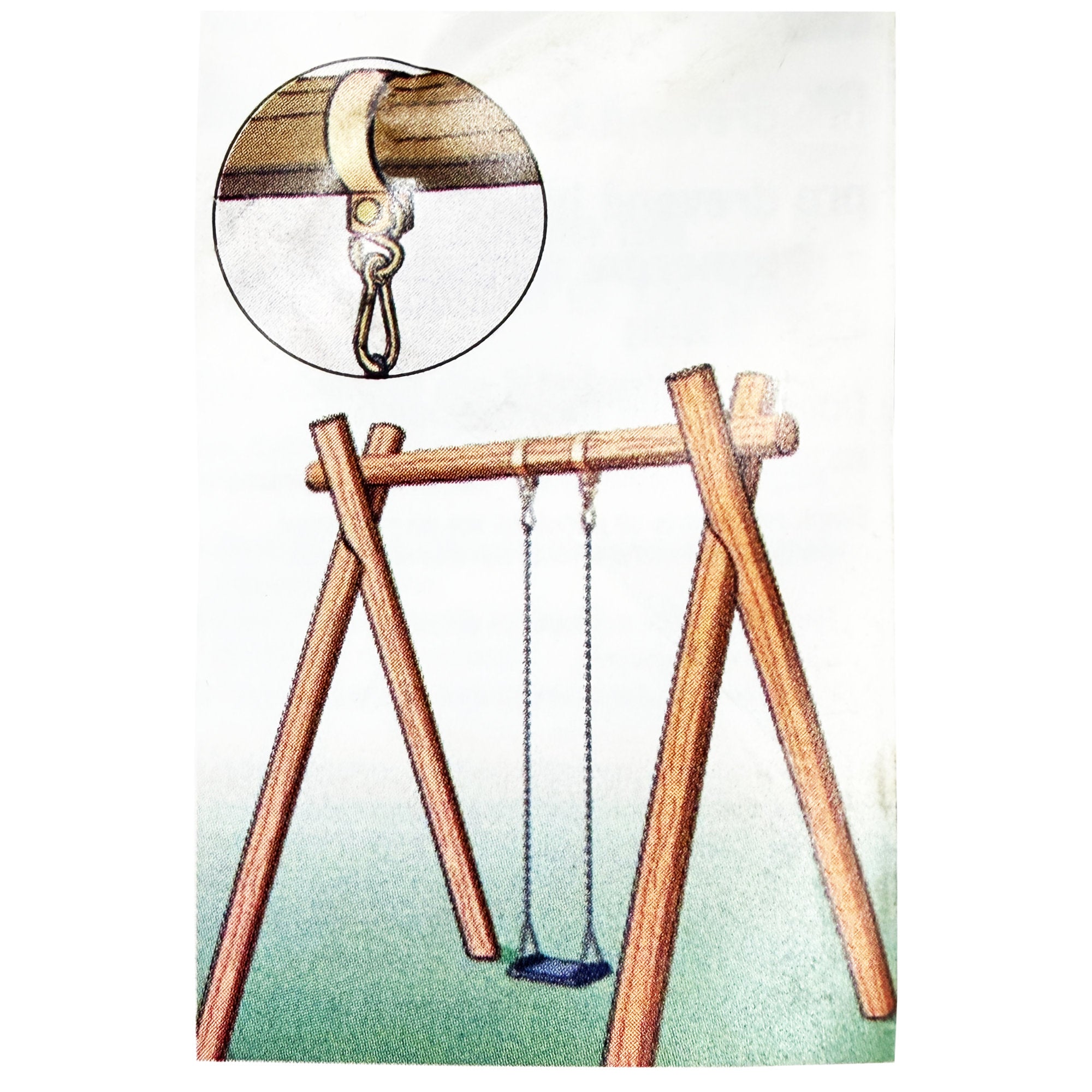 Schaukelschelle für Rundholz Ø 120 mm Anwendungsbeispiel Zeichnung