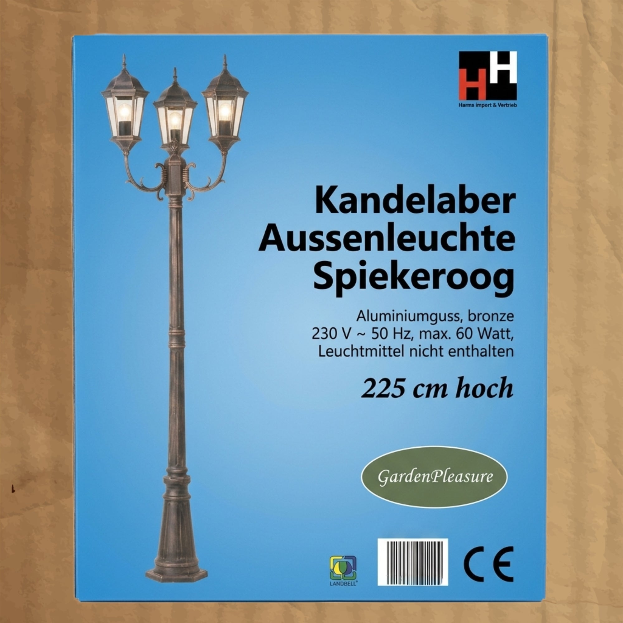 Kandelaber Außenleuchte Spiekeroog 225cm 3-flammig Bronze – Restposten