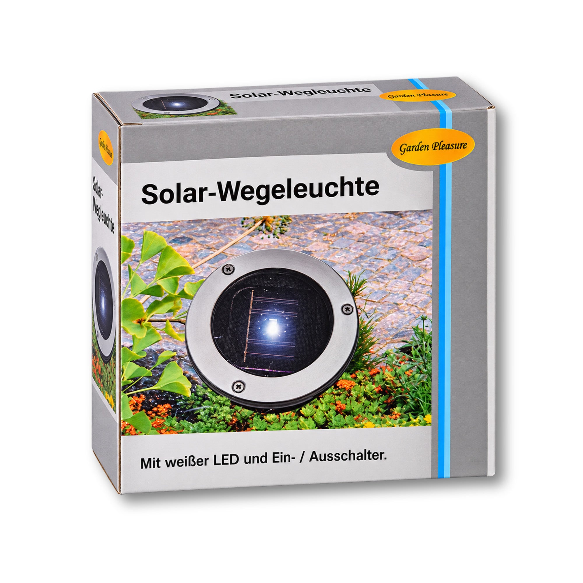 Solar-Wegeleuchte Edelstahl LED weiß Ø 12cm – Restposten